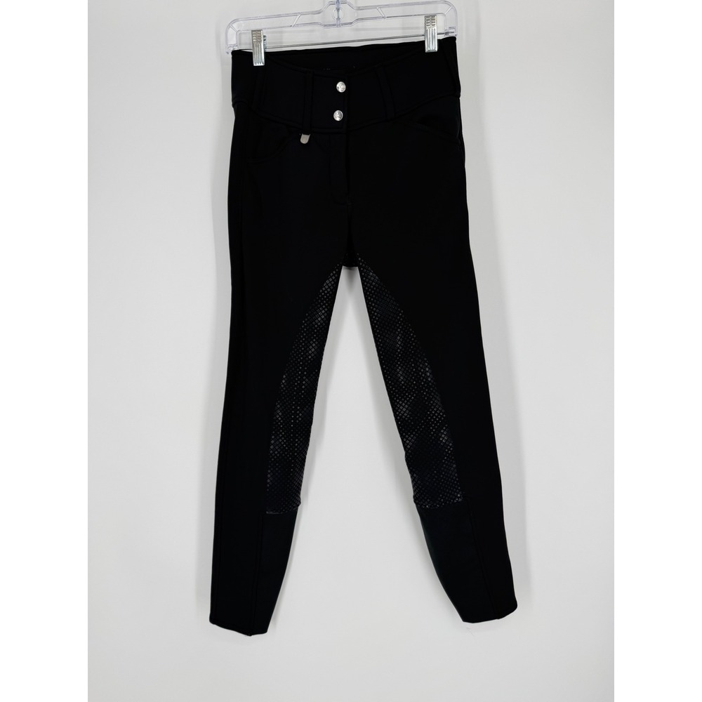 Horze Womens Breeches Size 24 Black Equestrian Riding‎ Pants Horseback Show